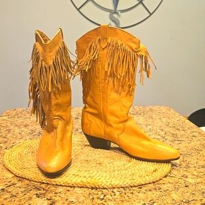 Dingo Gold/ Tan Fringe Heeled Boots